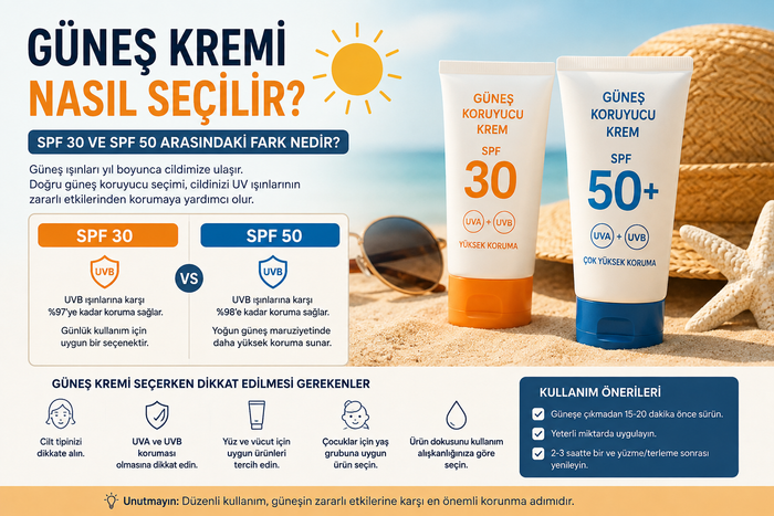 Güneş Kremi Nasıl Seçilir? SPF 30 ve SPF 50 Arasındaki Fark Nedir?