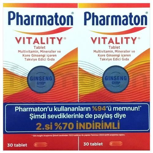 Pharmaton Vitality Avantajlı Paket 30+30 Tablet - 2.si %70 İndirimli