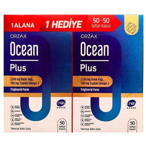Ocean Plus 1200 mg 50+50 Softjel Kapsül - 1 Alana 1 Hediye