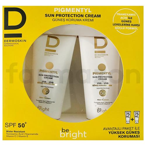 Dermoskin Be Bright Pigmentyl Güneş Kremi SPF50+ 75 ml - İkili Kofre