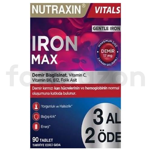 Nutraxin Iron Max 90 Tablet - 3 Al 2 Öde